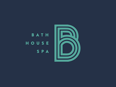 B. b bath blue green identity logo monogram