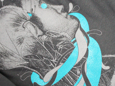 Recspec Shirt 2011, finished! anatomy head illustration shirt silkscreen teal