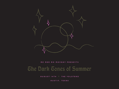 The dark tones of summer. dark gold moons pink stars summer waves weird shit