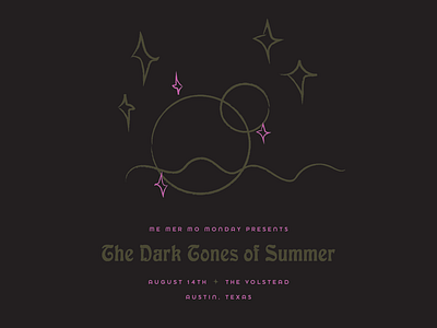 The dark tones of summer. dark gold moons pink stars summer waves weird shit