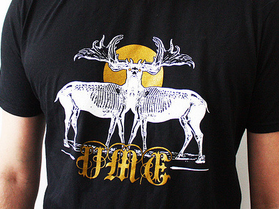 Ume Deer, finished! deer demon gold shirt silkscreen ume