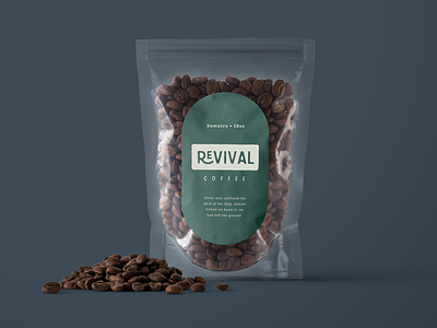 Revival. blue branding coffee cream green logo