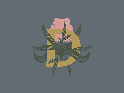 There's Honey in The Hollows. bees branding d flower honey icon lines monogram