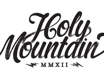 Holy Mountain. lighting bolts logo shadows texture typography