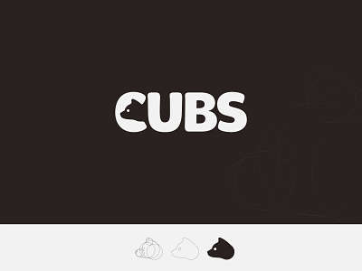 CUBS negative space logo design