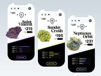 Cannabis App Mobile UI Design app app design mobile ui ui ui design