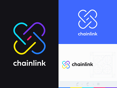 chainlink logo design app branding chain design flat graphic design icon link logo logo design logos minimal symetrical vector