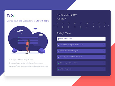 ToDo Task Application Landing Page