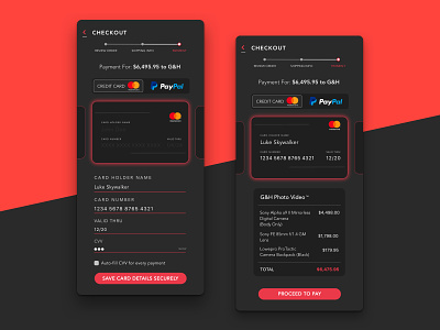 Card Checkout - Daily UI app art black card creditcard creditcardcheckout dailyui dailyuichallenge design payment red sketch sketchapp ui