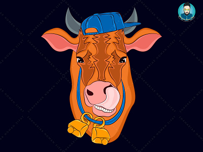 Cow illustration cow cow cartoon cow logo cow mascot logo design digital cow digital goru dj cow eid cow goru illustration logo vector