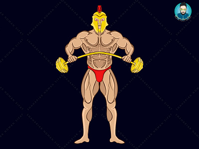 Body Builder Gym Illustration