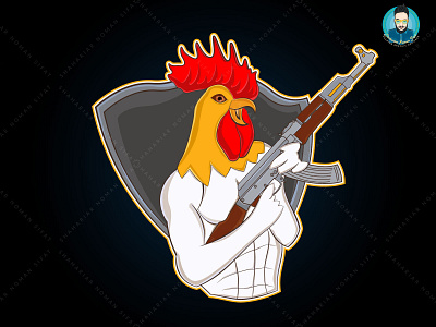 PUBG winner winner chicken dinner mascot logo