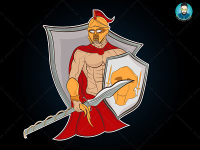 Spartan warrior with sword and shield mascot logo angry design illustraion illustration logo mascot mascotlogo spartan spartan mascot logo spratan illustration