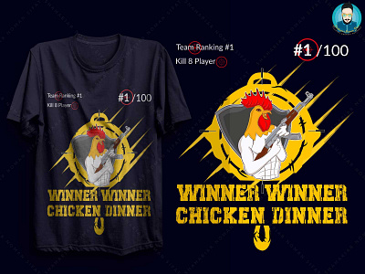 PUBG Illustrated T shit design chicken dinner t shirt design illustrated pubg t shit design