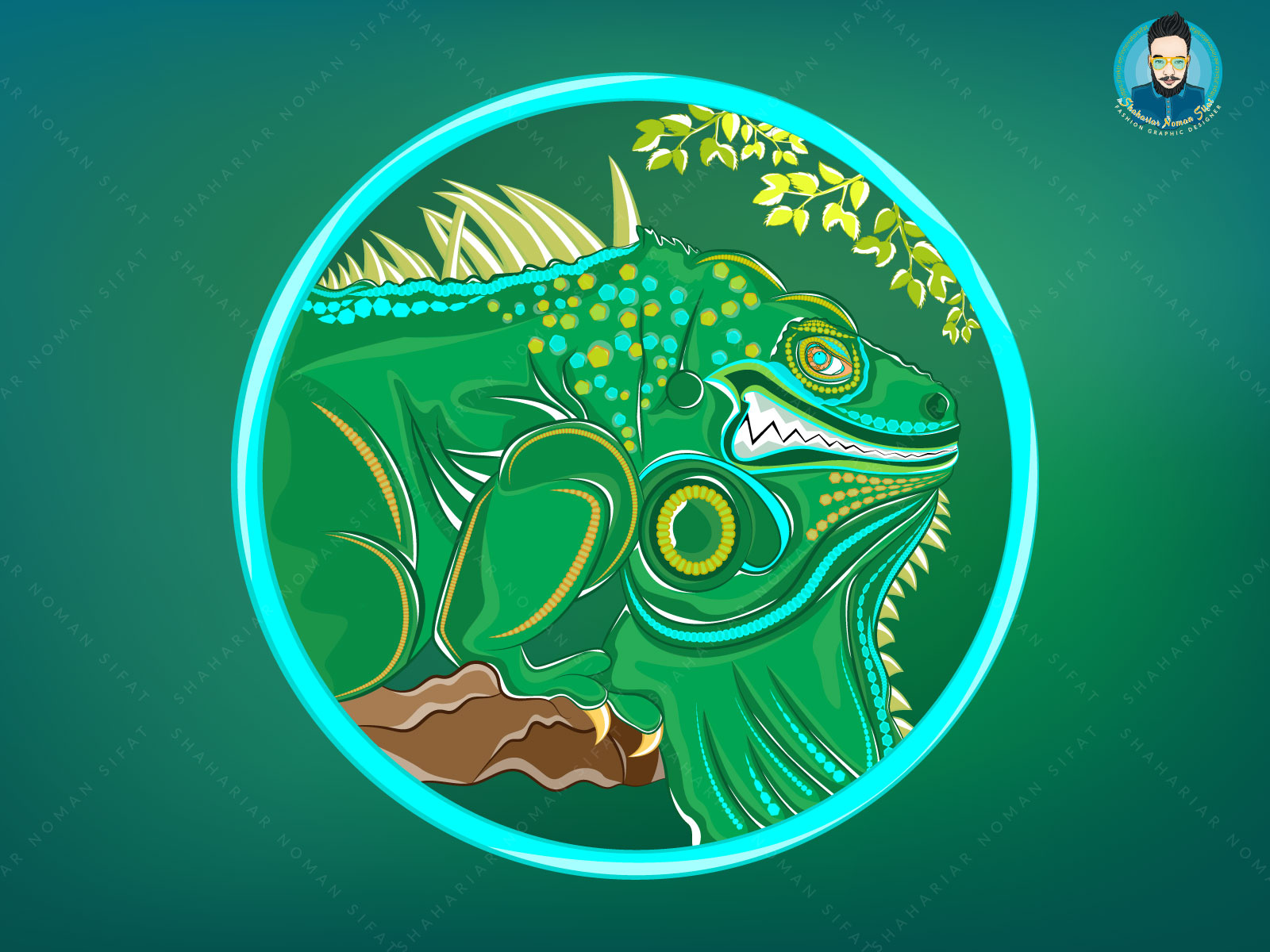 iguana mascot logo illustration by Shahariar Noman Sifat on Dribbble