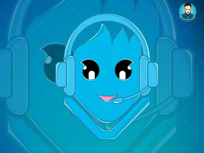 Livestream cute mascot logo