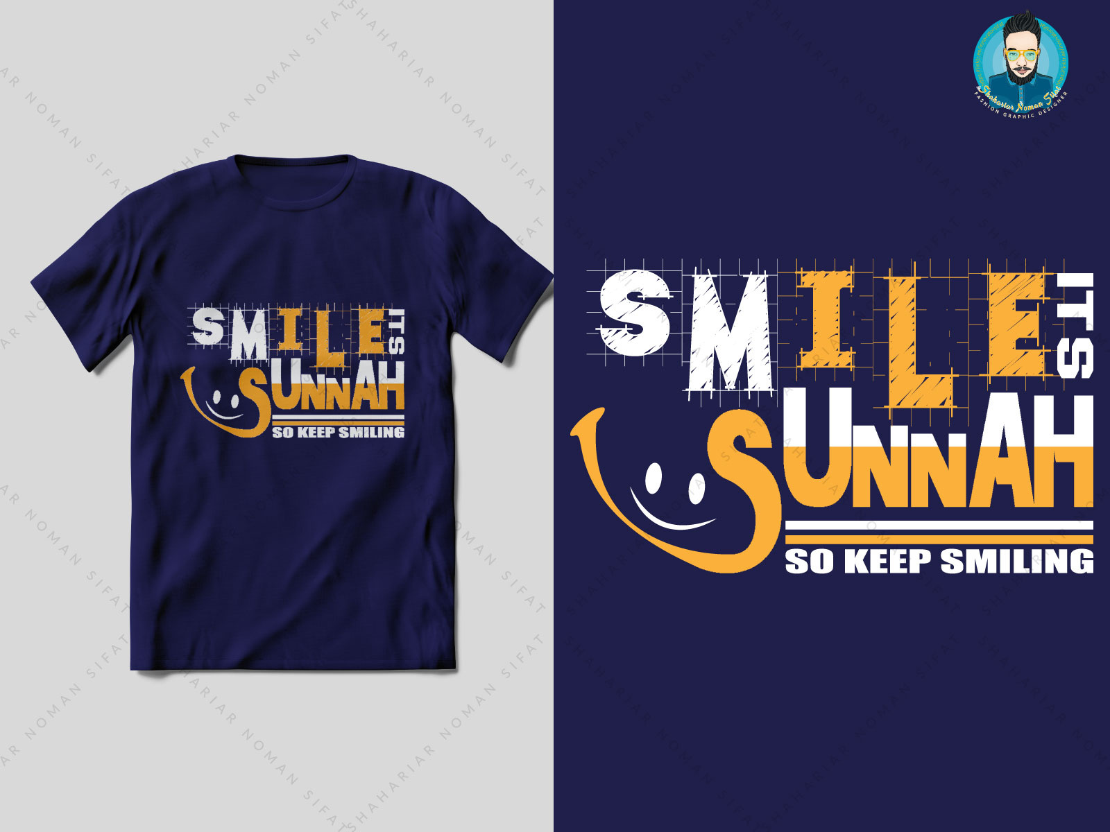 Smile it’s sunnah islamic t shirt design by Shahariar Noman Sifat on