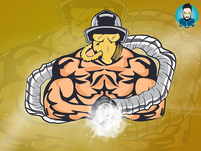 Body builder firefighter vector for t shirt design