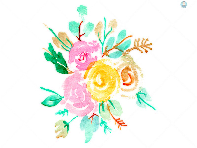 Water color floral vector