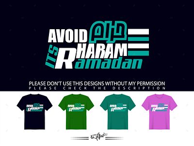 Avoid haram it's Ramadan Islamic text-based T-shirt design
