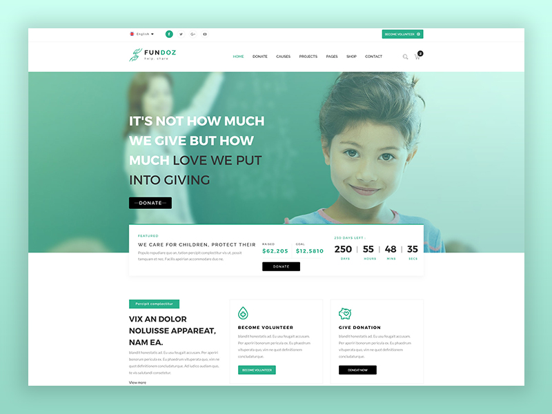 FunDuz - Charity Crowdfunding & Volunteers PSD Template by Md. Hafizur ...