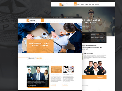 Litigation - Law Firm PSD Template advice attorney business case court justice law lawyer legal office uxui web desgin
