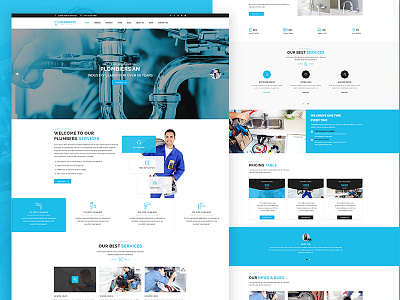 Plombiers - Plumber, Repair Services PSD Template carpenter company construction constructor handyman industry painter plumber plumber shop plumbing remodeling renovation