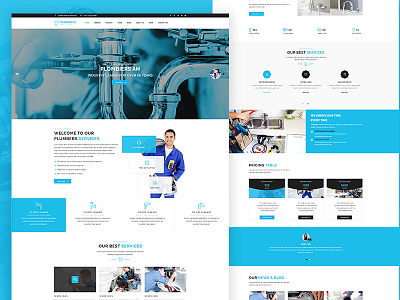 Plombiers - Plumber, Repair Services PSD Template