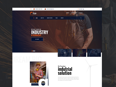 Factory & Industry Landing Page building construction corporate engineering factory industrial industry machinery manufacturing plant power transport