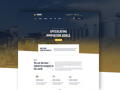 Indury: Industry page construction decoration factory famous home industry layout simplicity ux design