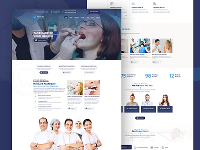 Dental Landing page corporate dental design doctor health medica ui