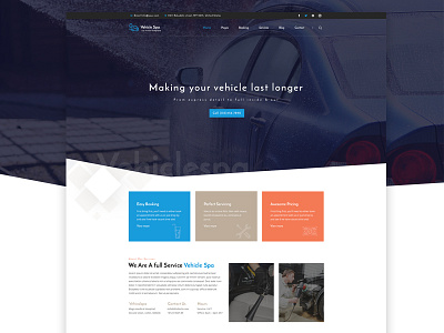 Car Wash Landing Page company design typography ui web wpthemeshaper