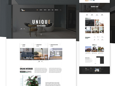 Interior - Home landing page agency architecture branding clean design construction corporate creative design grid header layout design typography ui