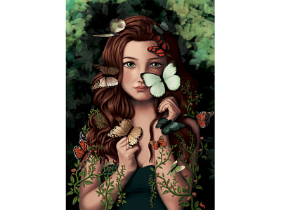 Forest Girl art digital art digital drawing digital illustration digital portrait drawing illustration portrait