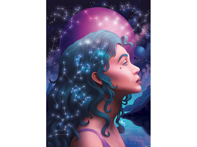 Space Girls - Constellations art digital art digital drawing digital illustration digital portrait drawing illustration