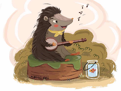 Singing Hedgehog illustration ui