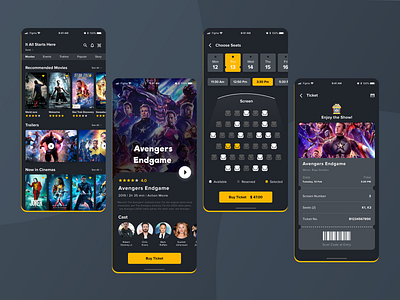 portpholio adobe adobe illustrator adobe photoshop adobexd client work mobile app mobile app design mobile ui movie ticket online ticket booking product design products ui ui ux ui design uidesign