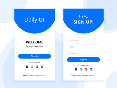 #DailyUI Sign UP Page