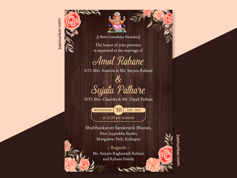 Wedding card outlet online editing