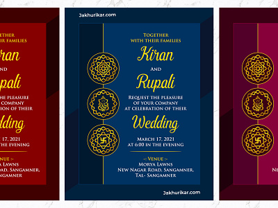 Casual and Formal Wedding Invitation card design | jakhurikar