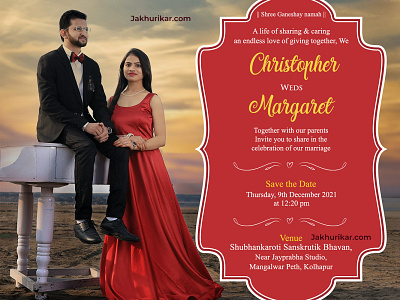 Marriage Invitation Card Format In English | Wedding invite marriage card online