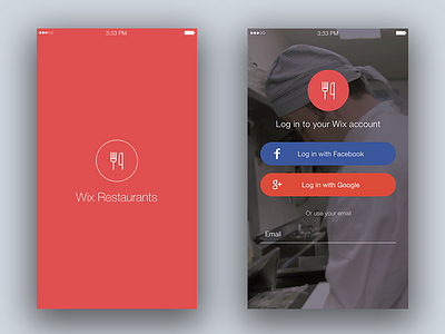 Login Screens app login phone restaurants wix