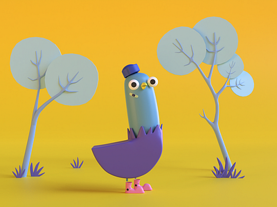 Bird 3d blender design iil illustration motion graphics render