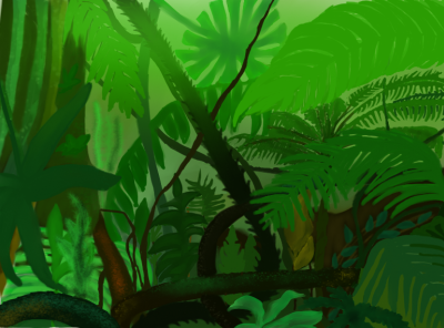 Jungle amazon fern foliage illustration jungle landscape liana nature tropical