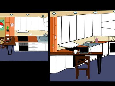 kitchen bender dining room illustration kitchen pokemon room workplace