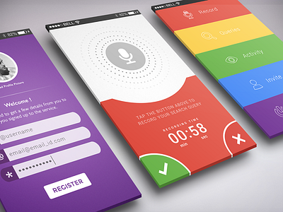 Recording App_Candy Colored Theme app candy color ios login record recording signup voice