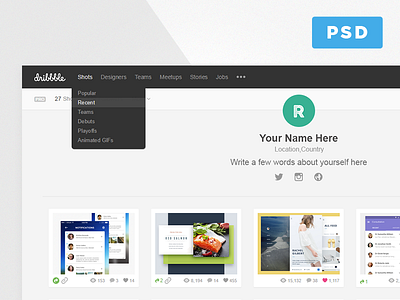 Dribbble Shot Previewer app download dribbble free freebie post preview previewer psd shot