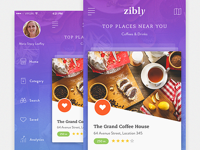 Zibly_Food Discovery App WIP app card delicious discovery food freebie ios kitchen local psd ui zibly