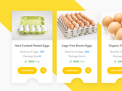 Product Cards for Egg-Selling Website business card cart ecommerce eggs nutrition organic product ui website