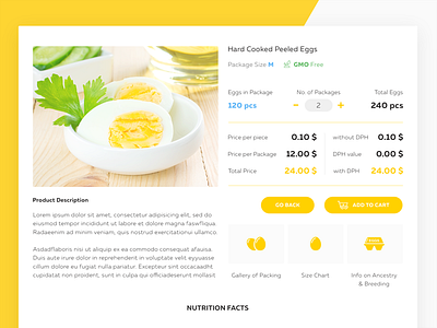 Product Details Page business buy card cart ecommerce eggs list nutrition organic product ui website